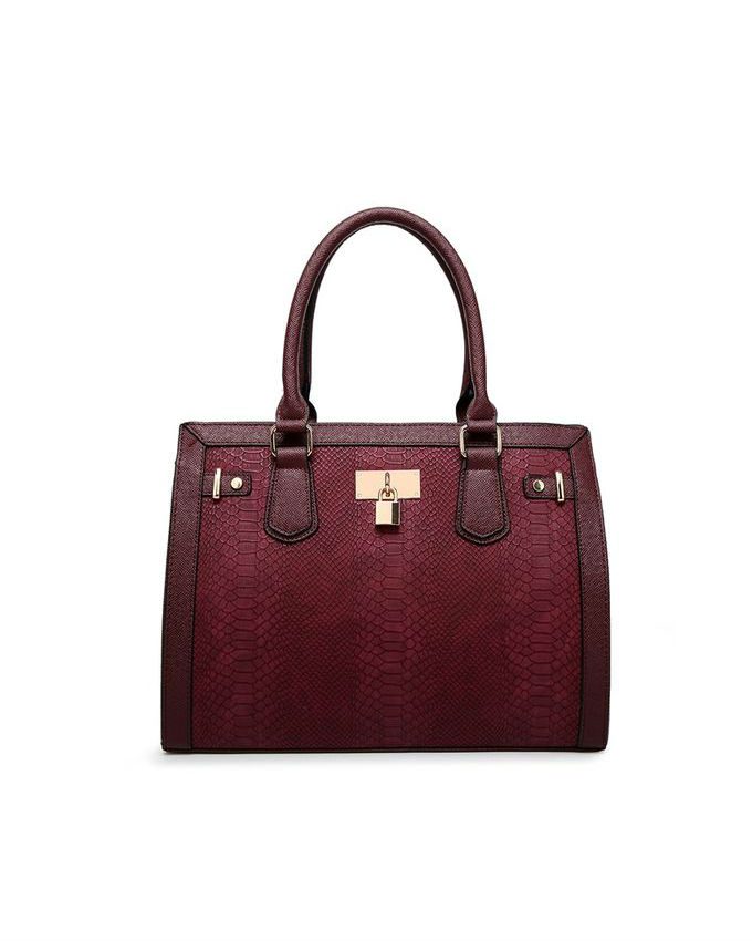 Burgundy-Moc-Croc-Women-Handbag