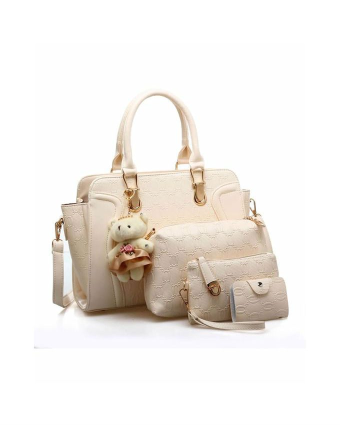 GIANNA-Off-White-4-in-1-With-Bear-Handbag-Set