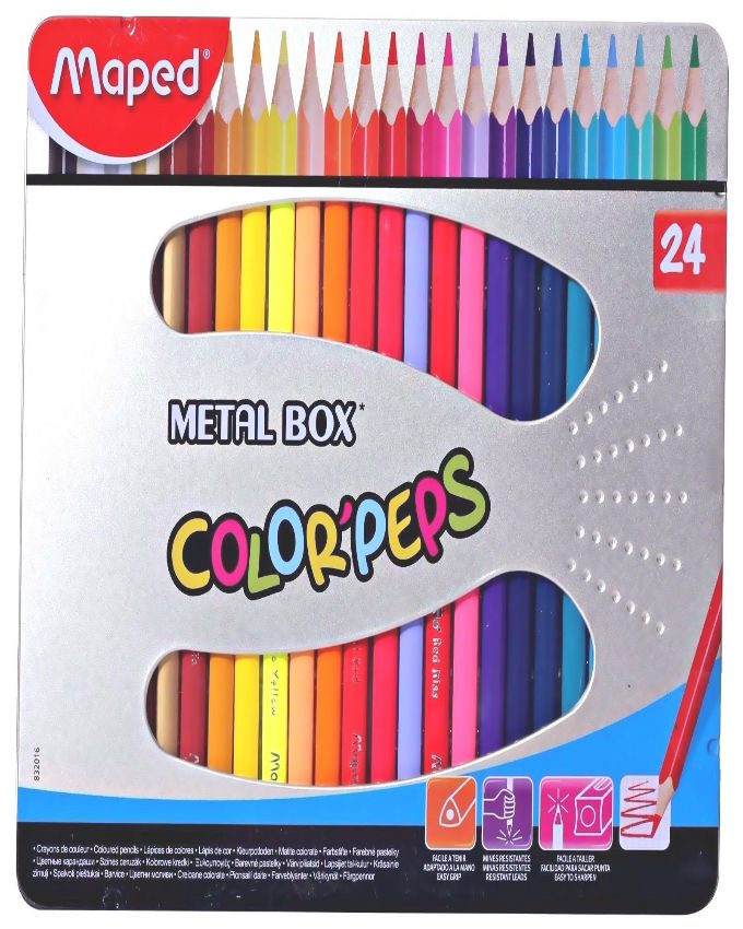 Maped-color-peps-24-Pencils-Metal-box