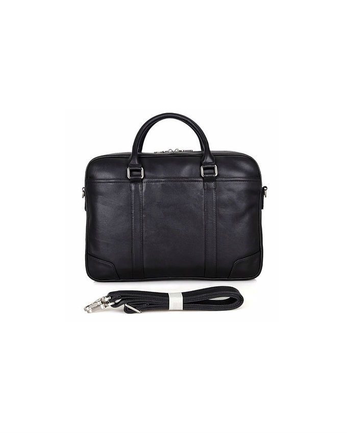Minimalist Oil Leather Laptop Bag 15 Black - Nuria Store