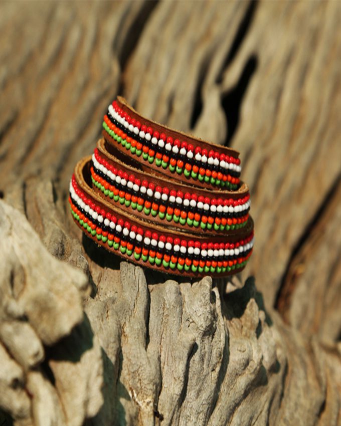 Triple-beaded-leather-wrap-bracelet-traditional-new