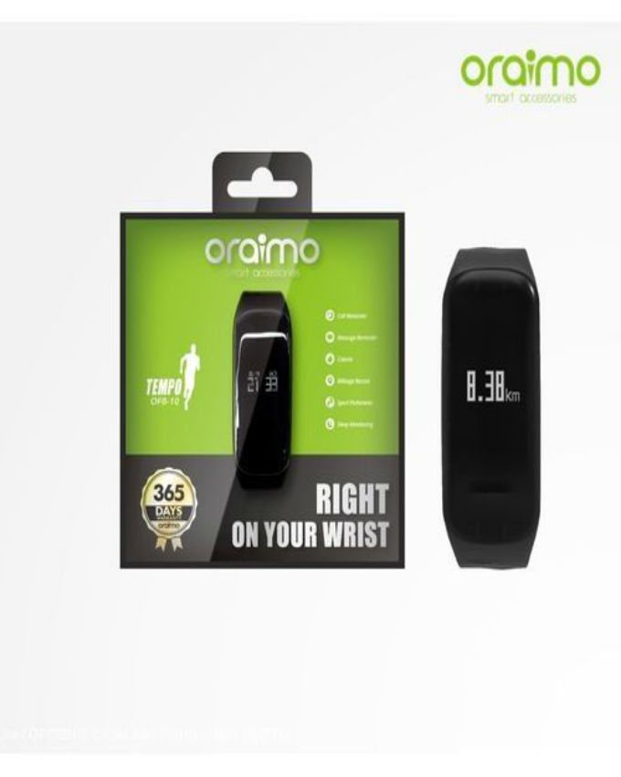 AirDuka - Oraimo Smartwatch Fit Band Bracelet Curved Display Watch-Black