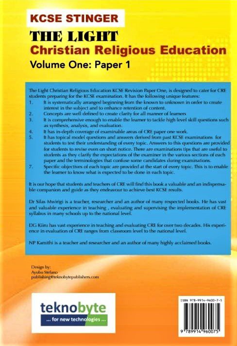 The Light CRE Book Vol 1- Paper 1 Back