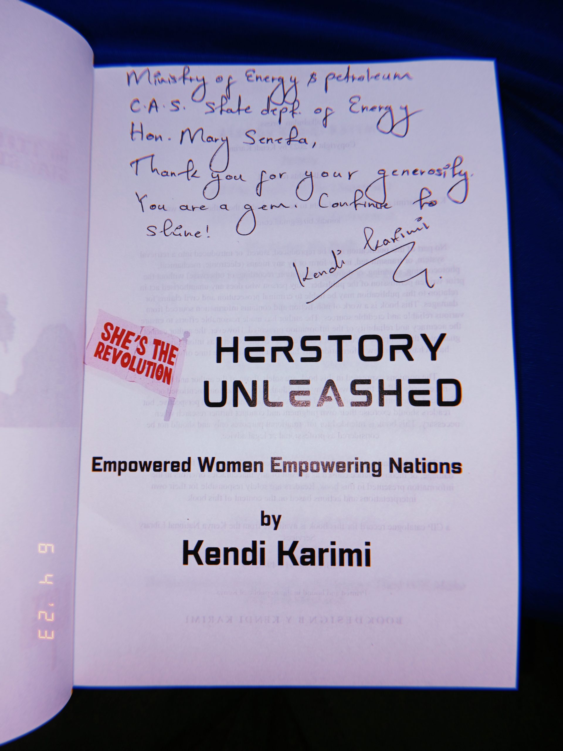 Herstory Unleashed (Empowered Women Empowering Nations) - Kendi Karimi - signed