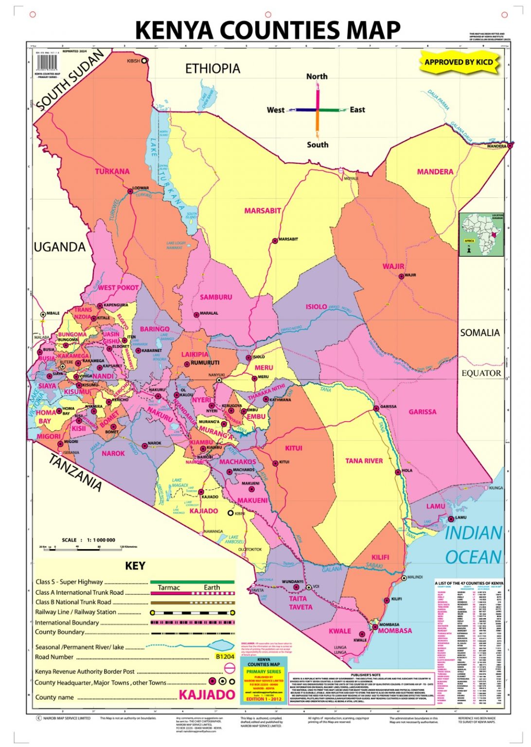KENYA COUNTIES MAP - PRIMARY SERIES - Nuria Store