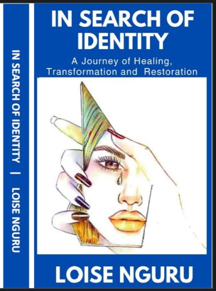 Book Cover of In Search of Identity, featuring an image of a person looking into the mirror symbolizing self-discovery and the journey of understanding one's true identity