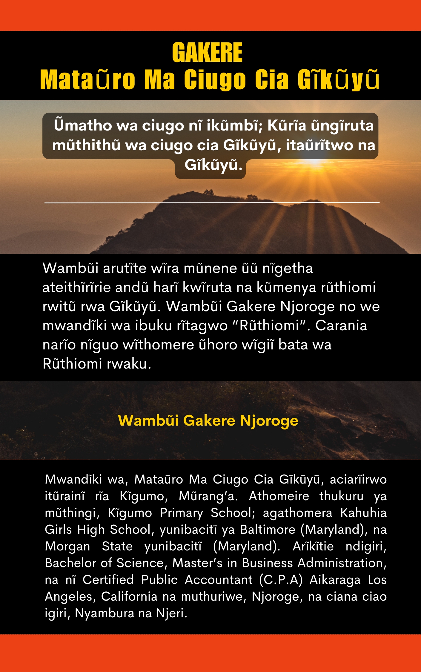 back cover gakere - Matauro ma ciugo back cover